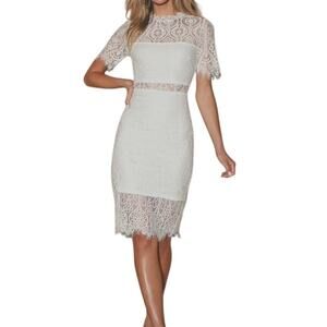 Lulus Remarkable White Lace Dress Women's Size S Style JML6912 Preppy Coquette